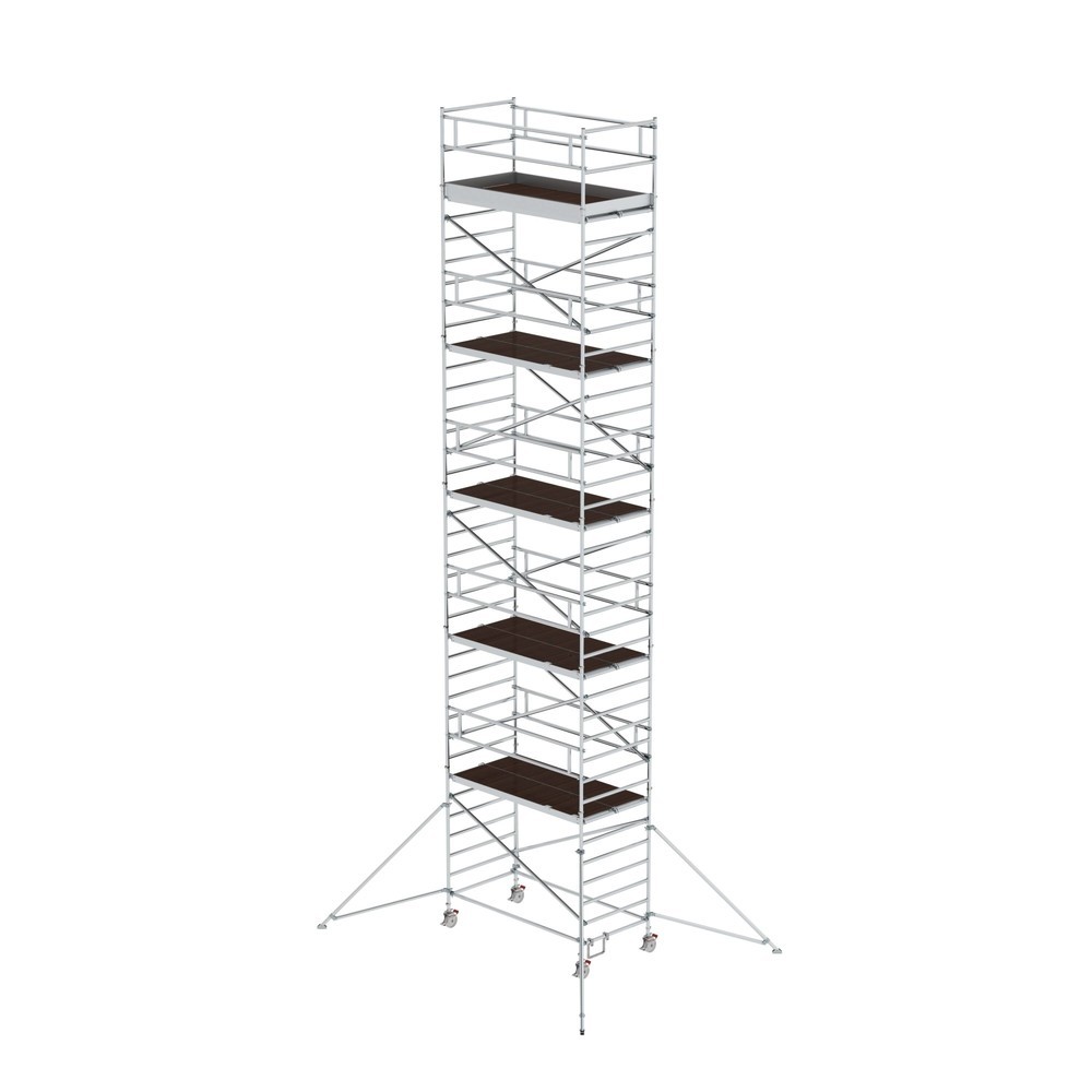 Produktabbildung: Munk Rollgerüst 1,35 x 2,45 m mit Ausleger & Doppel-Plattform Plattformhöhe 10,35 m