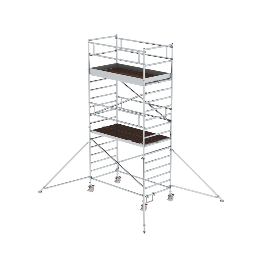 Produktabbildung: Munk Rollgerüst 1,35 x 2,45 m mit Ausleger & Doppel-Plattform Plattformhöhe 4,35 m