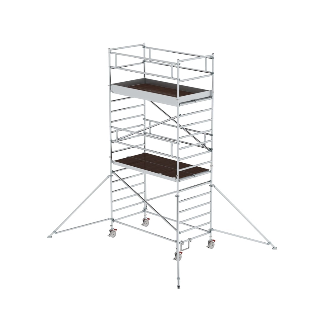 Produktabbildung: Munk Rollgerüst 1,35 x 2,45 m mit Ausleger & Doppel-Plattform Plattformhöhe 4,35 m