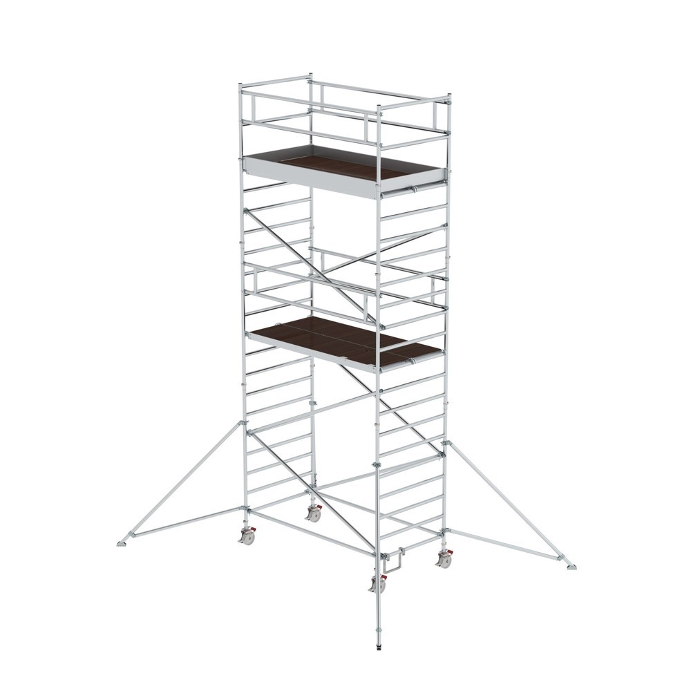 Produktabbildung: Munk Rollgerüst 1,35 x 2,45 m mit Ausleger & Doppel-Plattform Plattformhöhe 5,35 m
