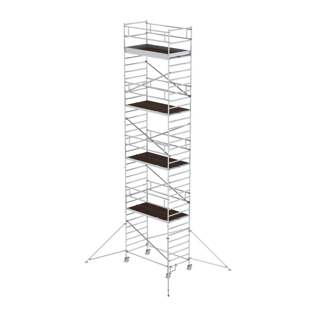Produktabbildung: Munk Rollgerüst 1,35 x 2,45 m mit Ausleger & Doppel-Plattform Plattformhöhe 9,35 m