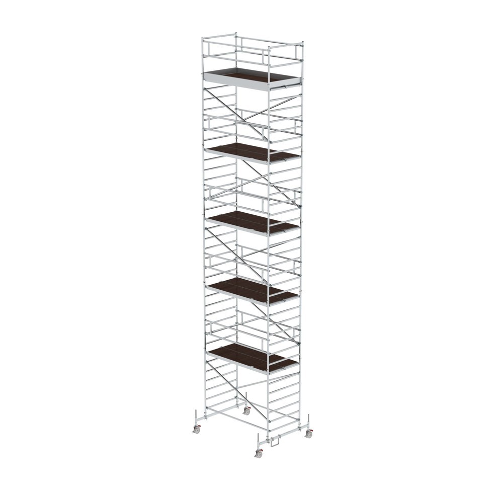 Produktabbildung: Munk Rollgerüst 1,35 x 2,45 m mit Fahrbalken & Doppel-Plattform Plattformhöhe 10,45 m