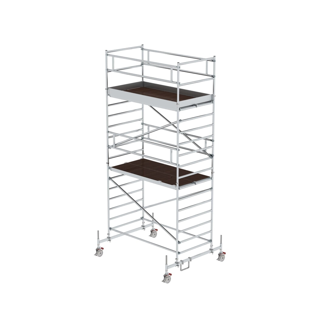 Munk Rollgerüst 1,35 x 2,45 m mit Fahrbalken & Doppel-Plattform Plattformhöhe 4,35 m Produktabbildung: Munk Rollgerüst 1,35 x 2,45 m mit Fahrbalken & Doppel-Plattform Plattformhöhe 4,35 m