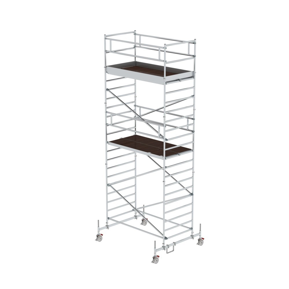 Produktabbildung: Munk Rollgerüst 1,35 x 2,45 m mit Fahrbalken & Doppel-Plattform Plattformhöhe 5,45 m
