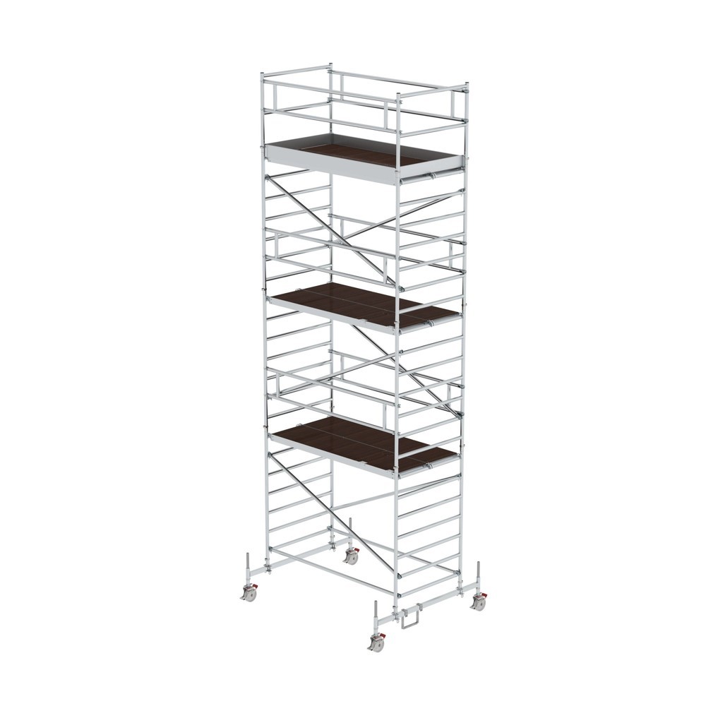 Produktabbildung: Munk Rollgerüst 1,35 x 2,45 m mit Fahrbalken & Doppel-Plattform Plattformhöhe 6,45 m