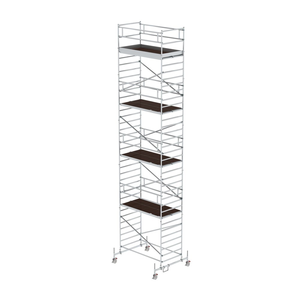 Produktabbildung: Munk Rollgerüst 1,35 x 2,45 m mit Fahrbalken & Doppel-Plattform Plattformhöhe 9,45 m