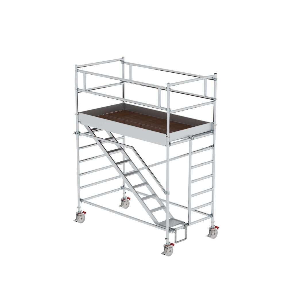 Produktabbildung: Munk Rollgerüst 1,35 x 2,45 m mit Schrägaufstiegen Plattformhöhe 2,35 m