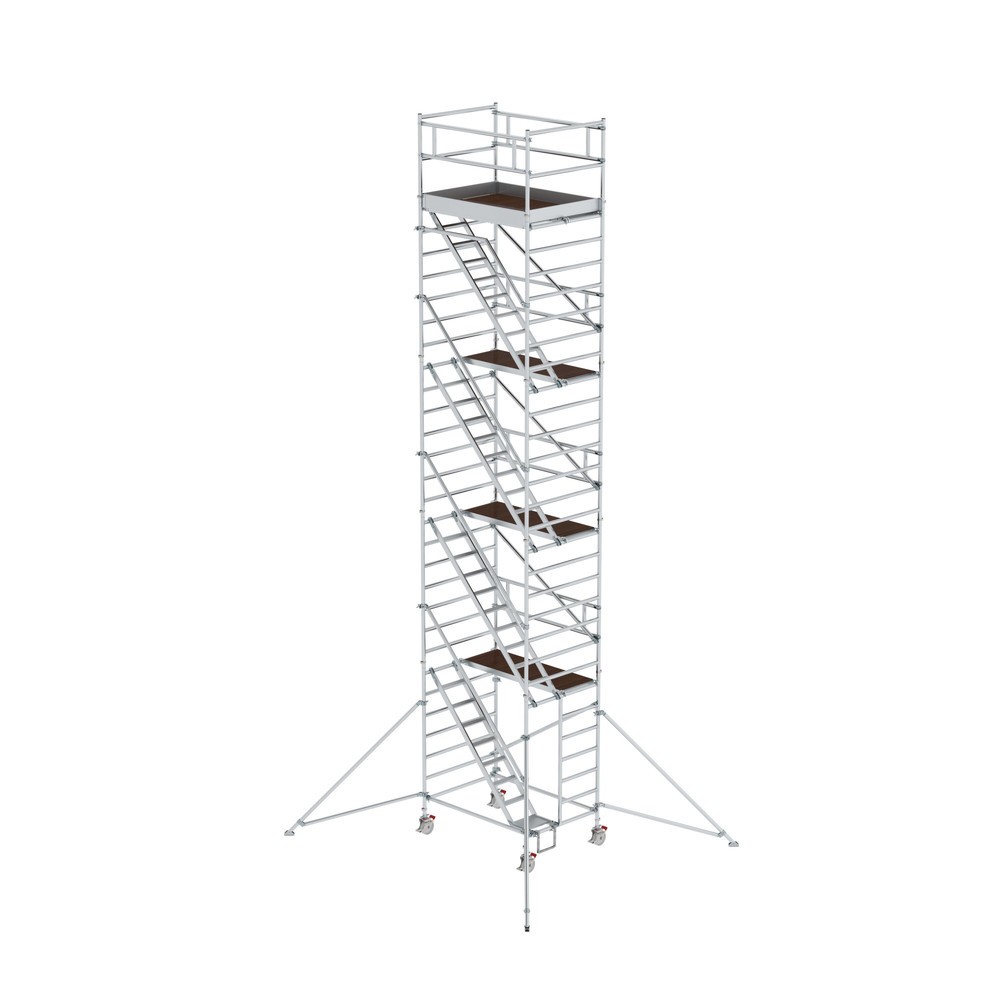 Produktabbildung: Munk Rollgerüst 1,35 x 2,45 m mit Schrägaufstiegen & Ausleger Plattformhöhe 8,35 m