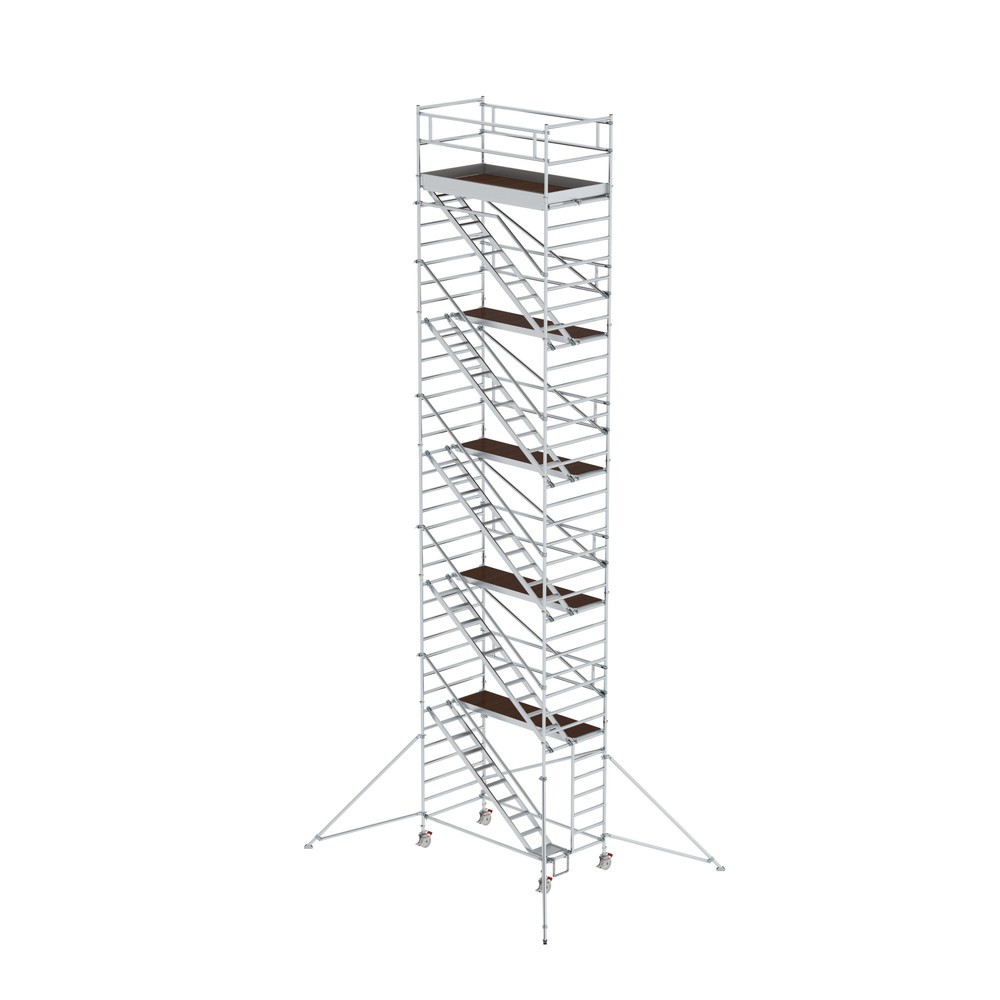Produktabbildung: Munk Rollgerüst 1,35 x 2,45 m mit Schrägaufstiegen & Ausleger Plattformhöhe 10,35 m
