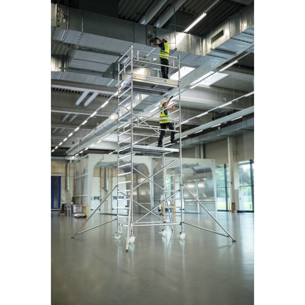 Produktabbildung Nr. 2: Munk Rollgerüst 1,35 x 2,45 m mit Ausleger & Doppel-Plattform Plattformhöhe 8,35 m
