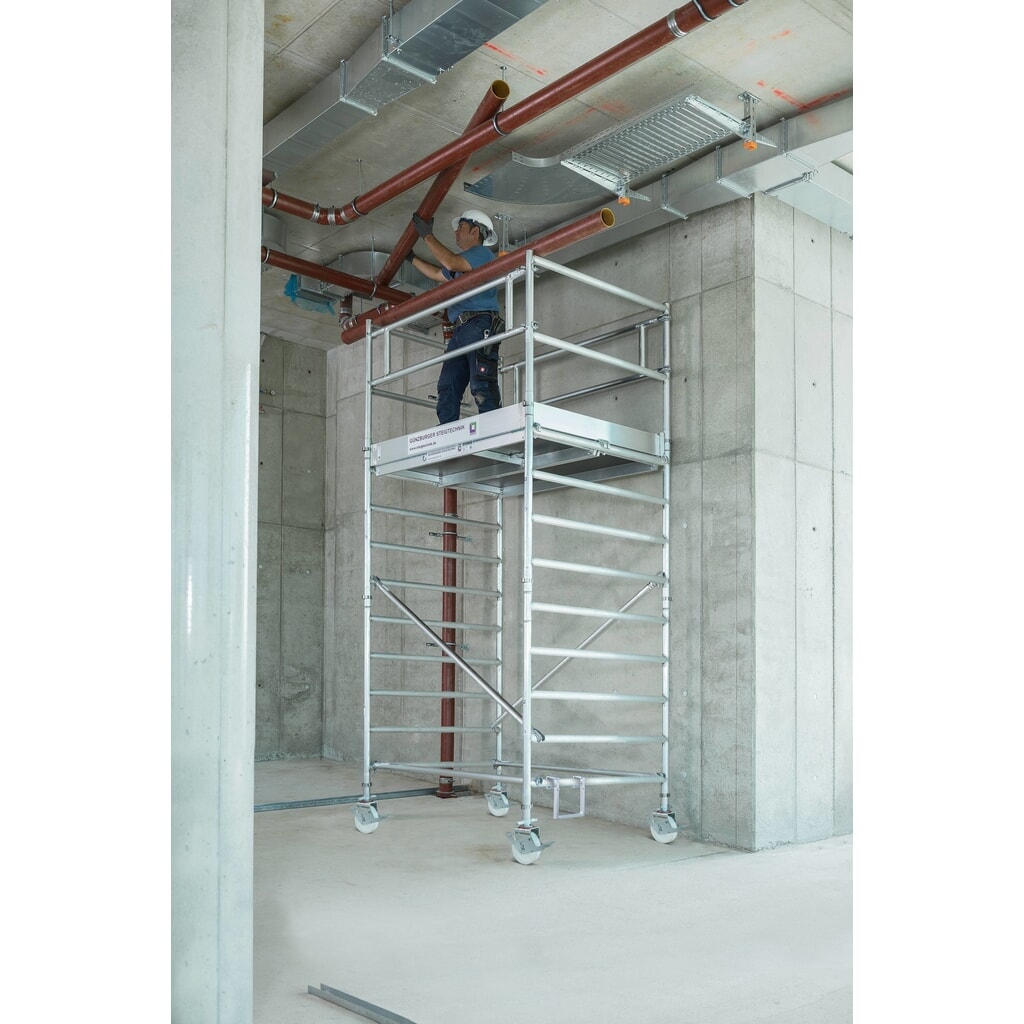 Produktabbildung Nr. 2: Munk Rollgerüst 1,35 x 1,80 m mit Fahrbalken & Doppel-Plattform Plattformhöhe 4,45 m