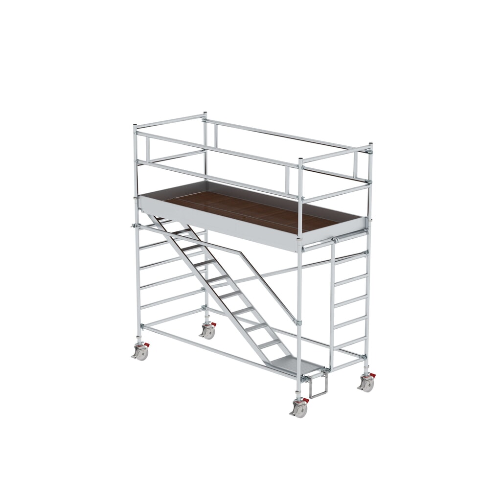 Produktabbildung: Munk Rollgerüst 1,35 x 3,0 m mit Schrägaufstiegen Plattformhöhe 2,35 m