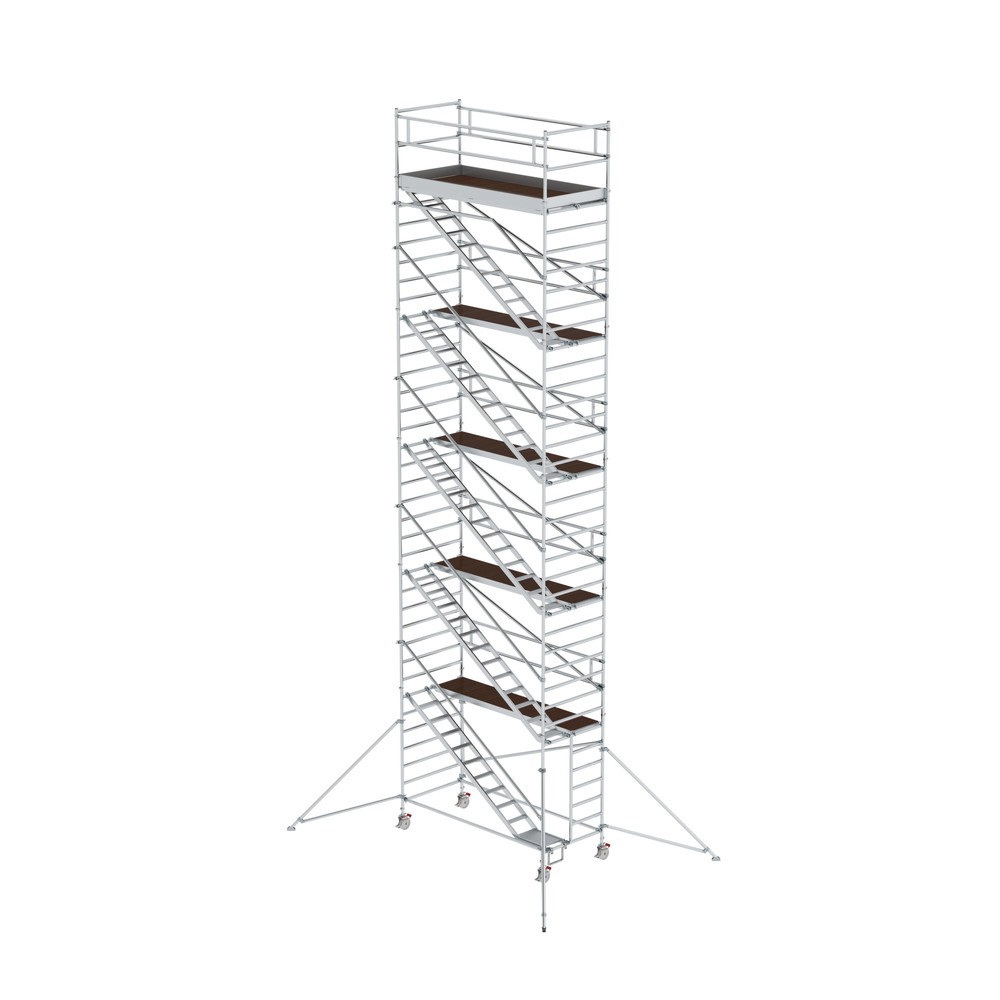 Produktabbildung: Munk Rollgerüst 1,35 x 3,0 m mit Schrägaufstiegen & Ausleger Plattformhöhe 10,35 m