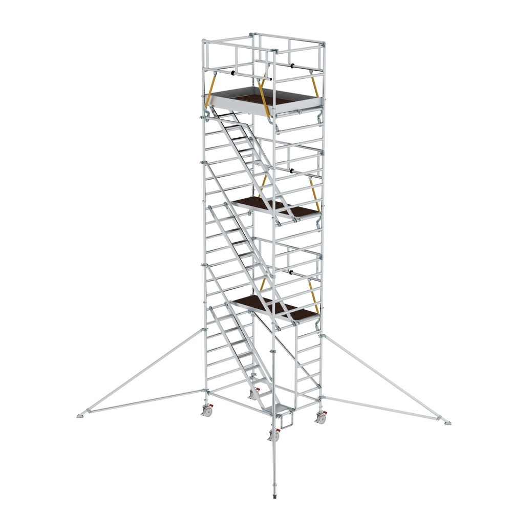 Produktabbildung: Munk Rollgerüst SG 1,35 x 1,80 m mit Schrägaufstiegen & Ausleger Plattformhöhe 6,43 m