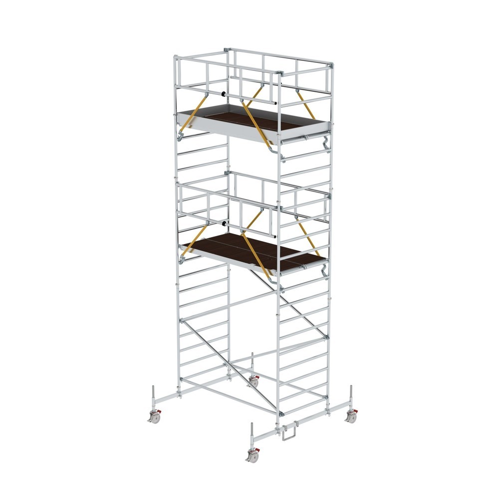 Produktabbildung: Munk Rollgerüst SG 1,35 x 2,45 m mit Fahrbalken & Doppel-Plattform Plattformhöhe 5,78 m