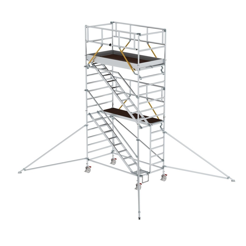 Produktabbildung: Munk Rollgerüst SG 1,35 x 2,45 m mit Schrägaufstiegen & Ausleger Plattformhöhe 4,47 m