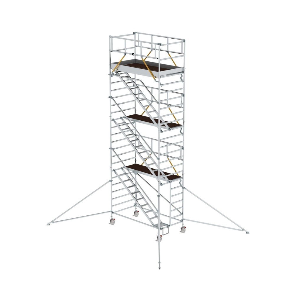 Produktabbildung: Munk Rollgerüst SG 1,35 x 2,45 m mit Schrägaufstiegen & Ausleger Plattformhöhe 6,43 m