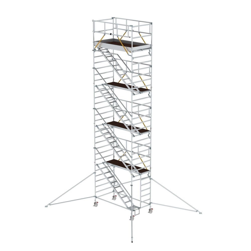 Produktabbildung: Munk Rollgerüst SG 1,35 x 2,45 m mit Schrägaufstiegen & Ausleger Plattformhöhe 8,39 m