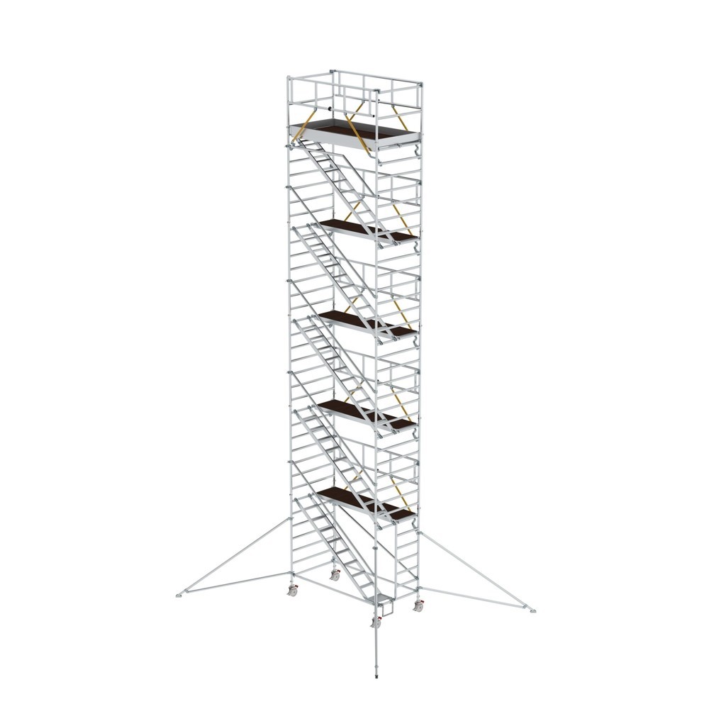 Produktabbildung: Munk Rollgerüst SG 1,35 x 2,45 m mit Schrägaufstiegen & Ausleger Plattformhöhe 10,35 m