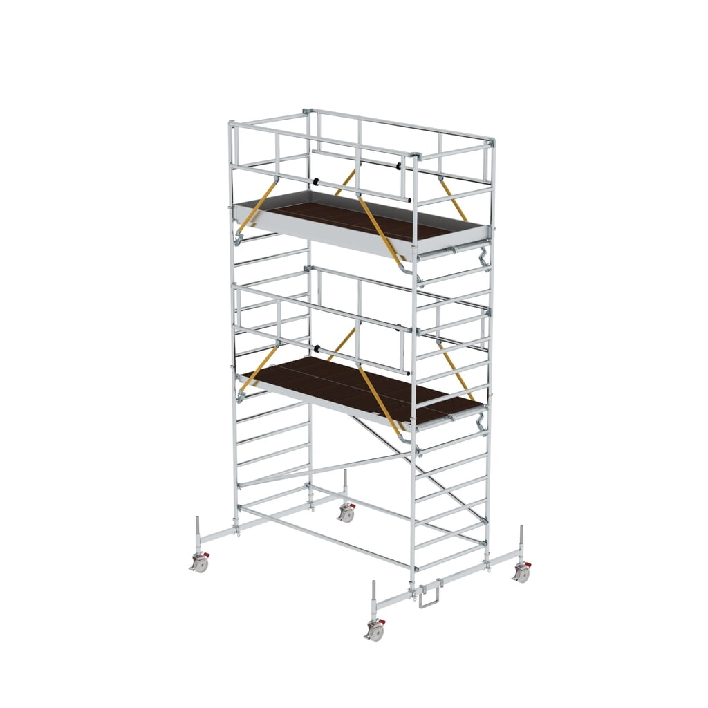 Munk Rollgerüst SG 1,35 x 3,0 m mit Fahrbalken und Doppel-Plattform Plattformhöhe 4,66 m Produktabbildung: Munk Rollgerüst SG 1,35 x 3,0 m mit Fahrbalken und Doppel-Plattform Plattformhöhe 4,66 m