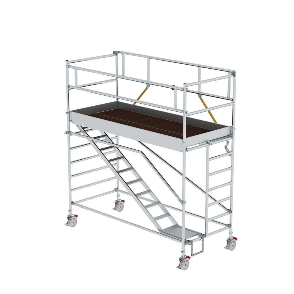 Munk Rollgerüst SG 1,35 x 3,0 m mit Schrägaufstiegen Plattformhöhe 2,51 m Produktabbildung: Munk Rollgerüst SG 1,35 x 3,0 m mit Schrägaufstiegen Plattformhöhe 2,51 m