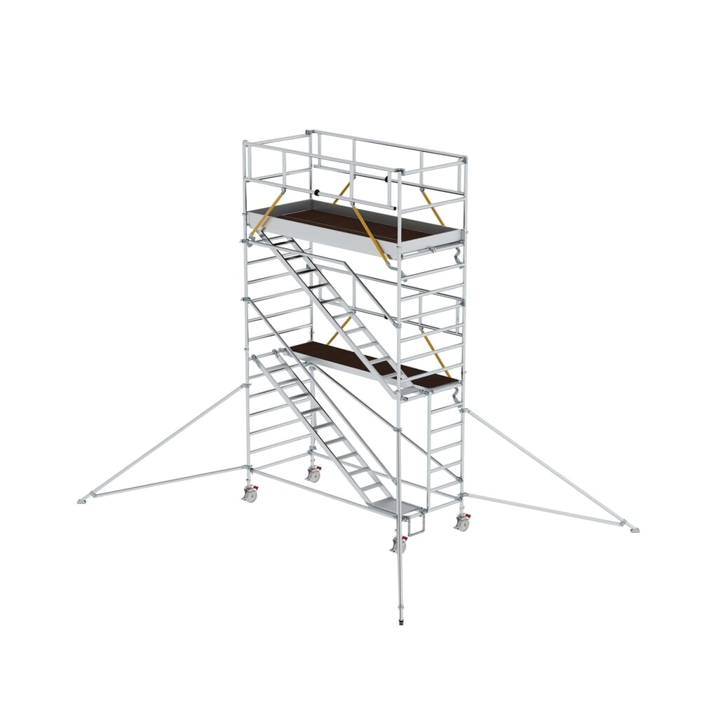 Munk Rollgerüst SG 1,35 x 3,0 m mit Schrägaufstiegen & Ausleger Plattformhöhe 4,47 m Produktabbildung: Munk Rollgerüst SG 1,35 x 3,0 m mit Schrägaufstiegen & Ausleger Plattformhöhe 4,47 m