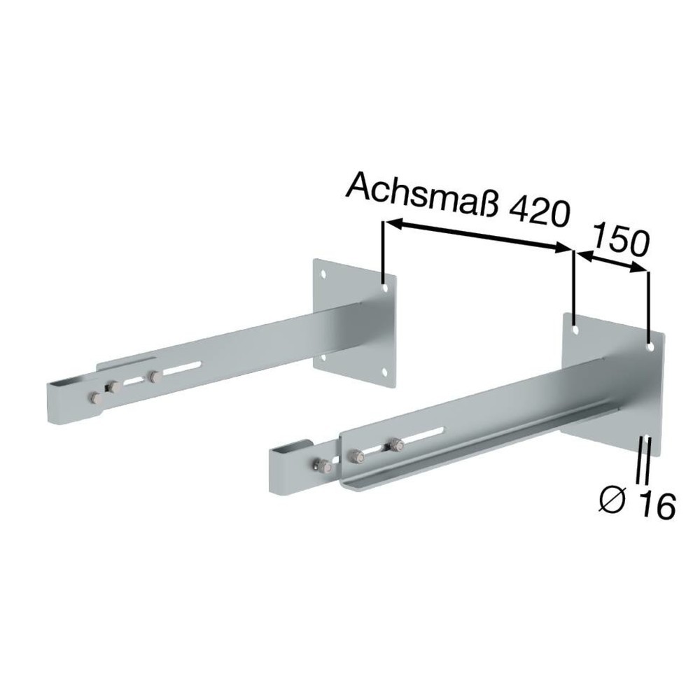 Produktabbildung Nr. 2: Munk Sonderwandhalter, starr 600-700mm, Stahl-verzinkt