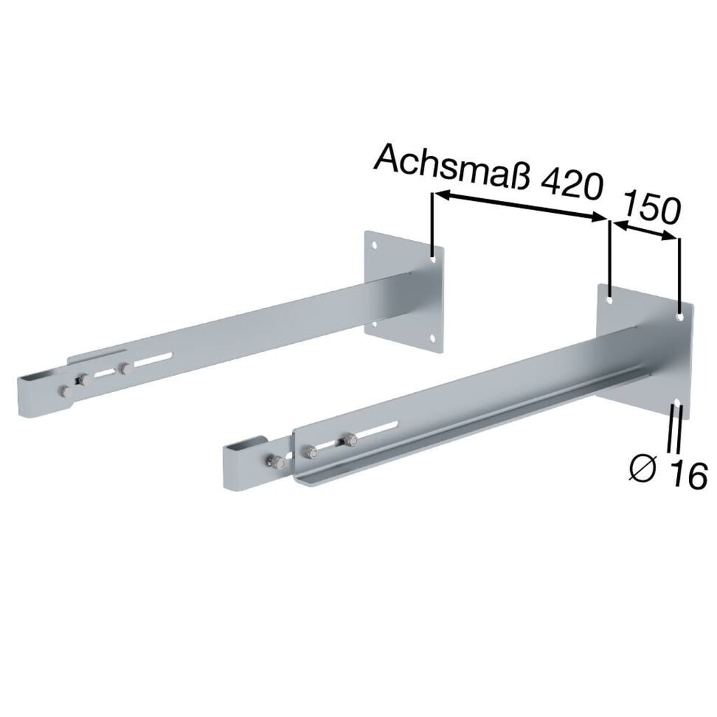 Produktabbildung Nr. 2: Munk Sonderwandhalter, starr 800-900mm, Stahl-verzinkt
