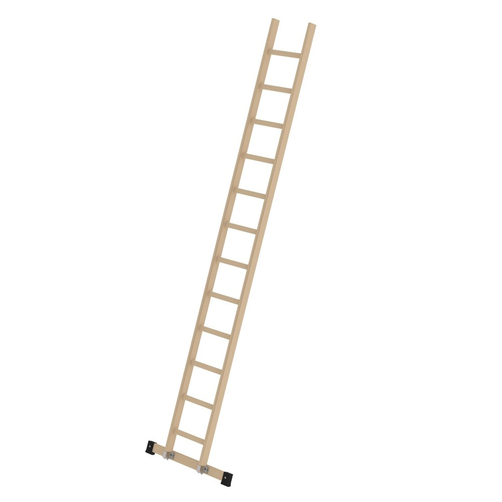 Produktabbildung: Munk Sprossen-Anlegeleiter Holz mit Traverse 12 Sprossen