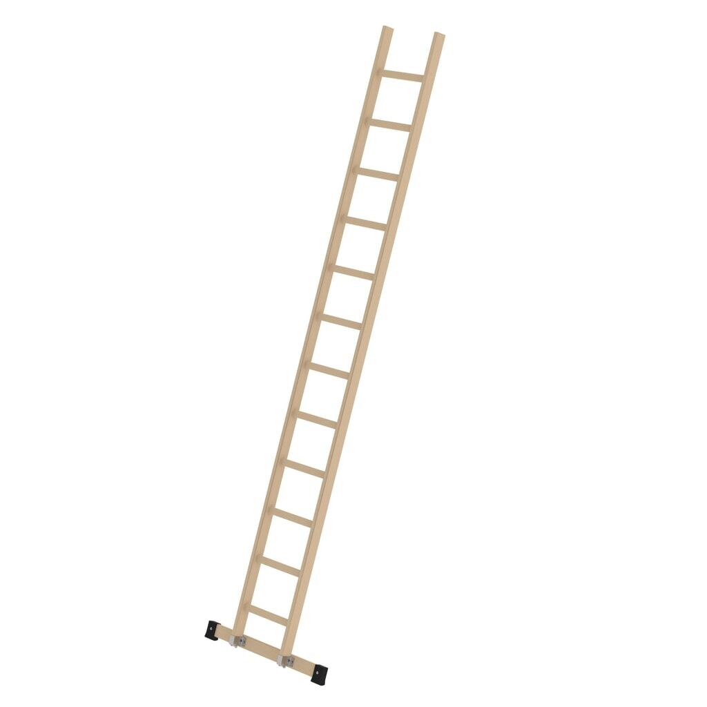 Munk Sprossen-Anlegeleiter Holz mit Traverse 12 Sprossen Produktabbildung Nr. 1: Munk Sprossen-Anlegeleiter Holz mit Traverse 12 Sprossen