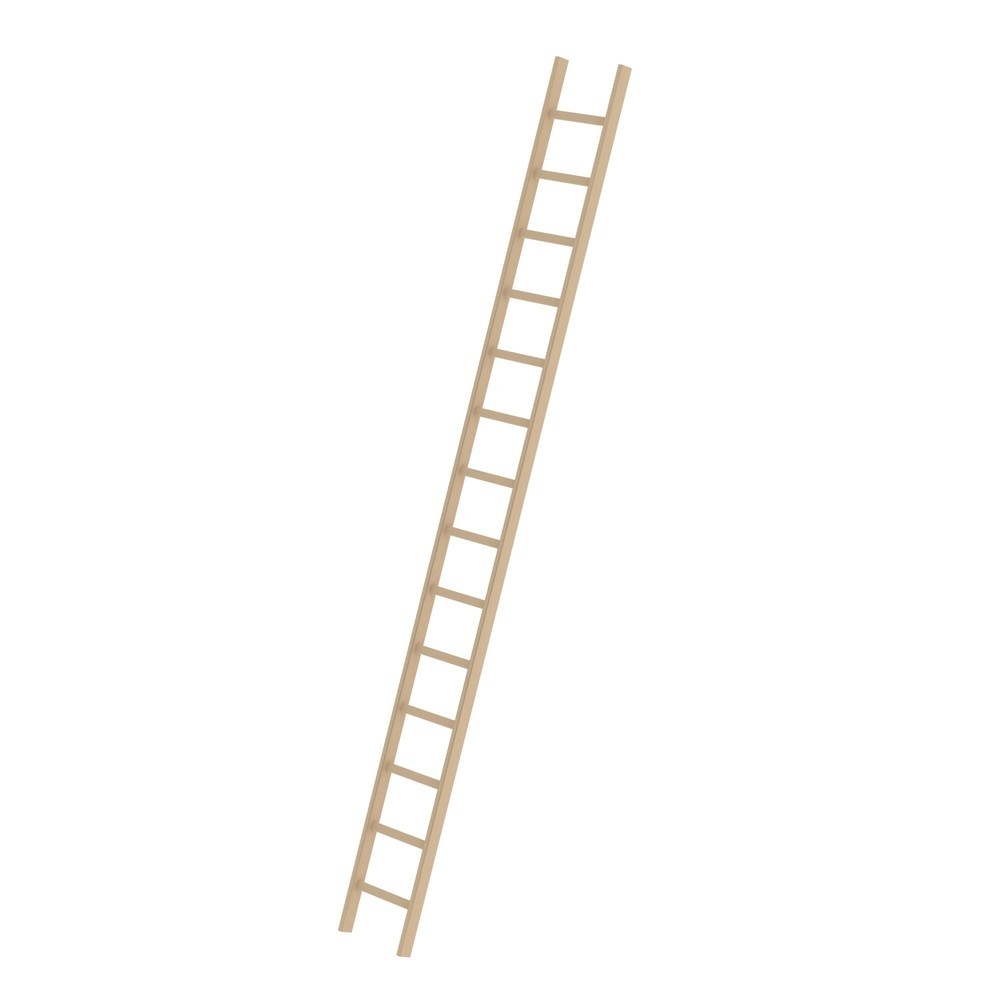 Produktabbildung Nr. 1: Munk Sprossen-Anlegeleiter Holz ohne Traverse 14 Sprossen