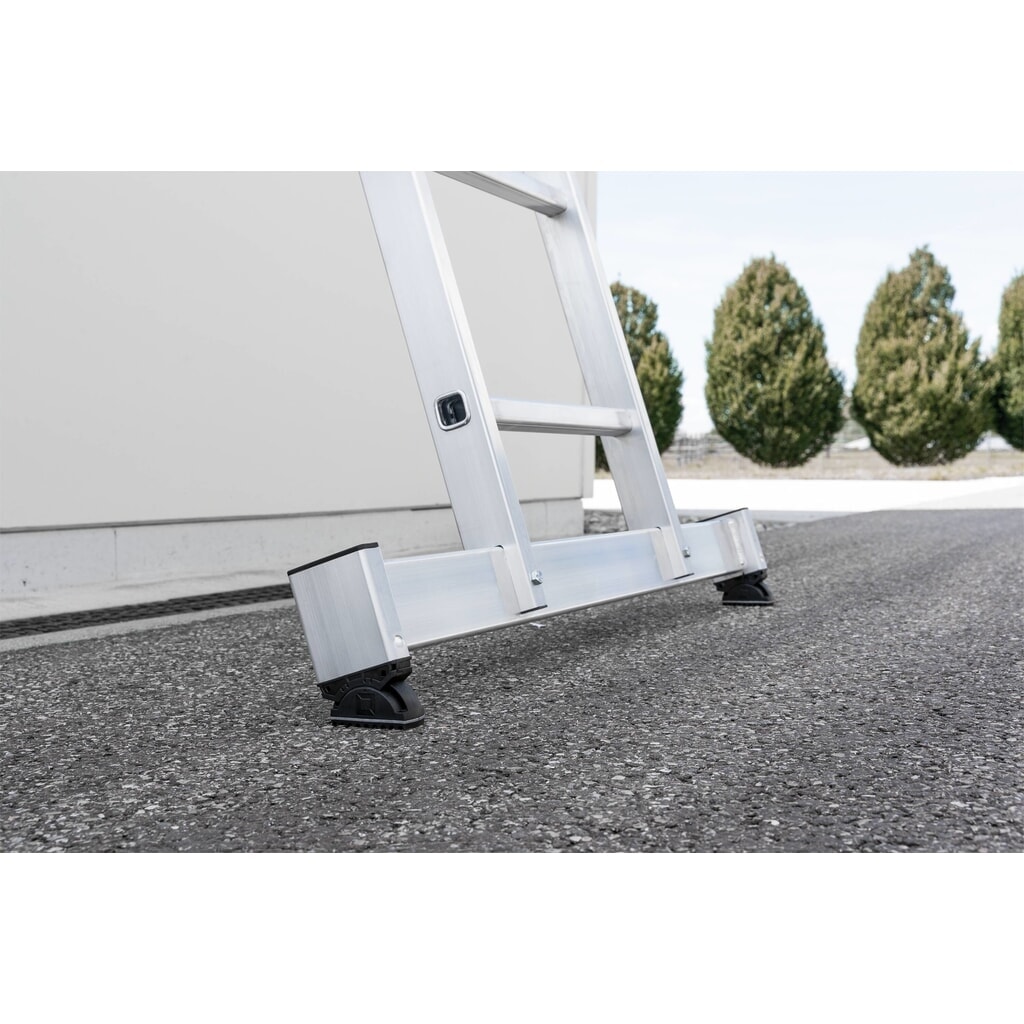 Munk Sprossen-Schiebeleiter 3-teilig mit nivello®-Traverse 3x8 Sprossen Produktabbildung Nr. 2: Munk Sprossen-Schiebeleiter 3-teilig mit nivello®-Traverse 3x8 Sprossen
