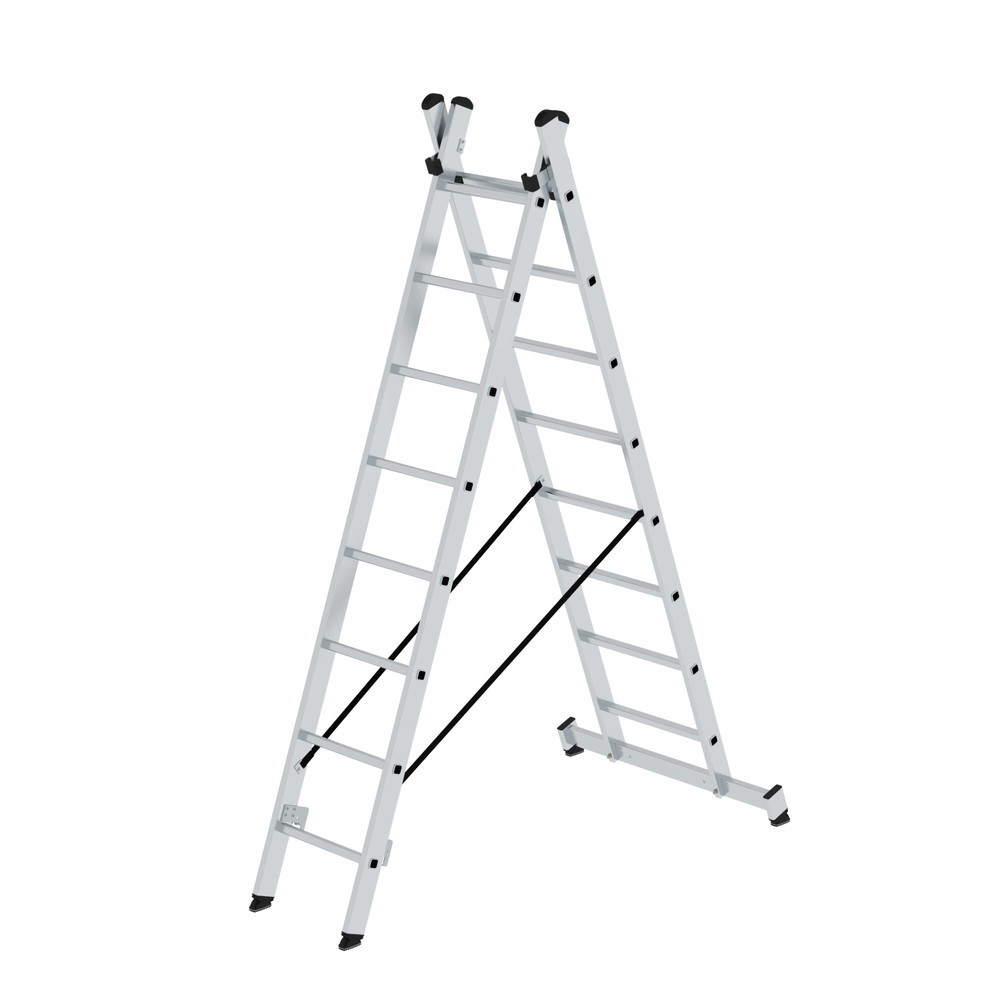 Produktabbildung: Munk Sprossen-Mehrzweckleiter 2-teilig mit nivello®-Traverse 2x8 Sprossen