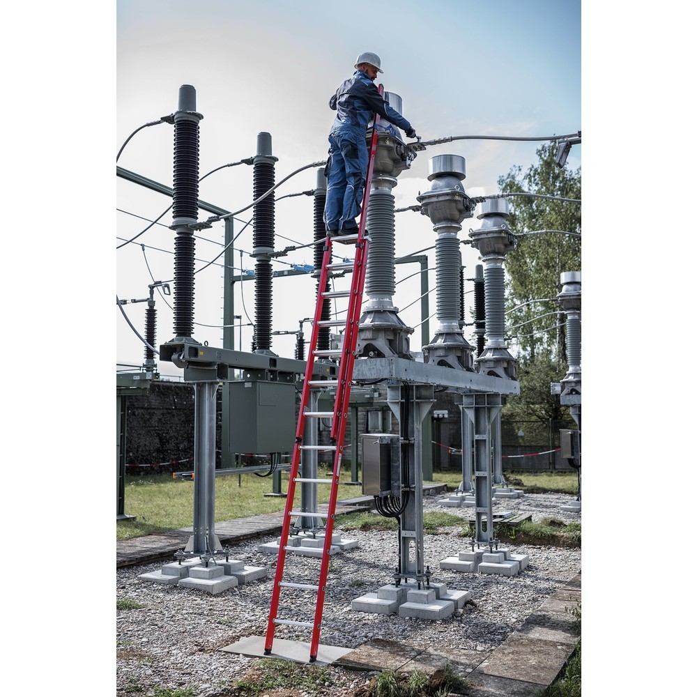Produktabbildung Nr. 2: Munk Sprossen-Schiebeleiter 2-teilig GFK/Alu ohne Traverse 2x8 Sprossen