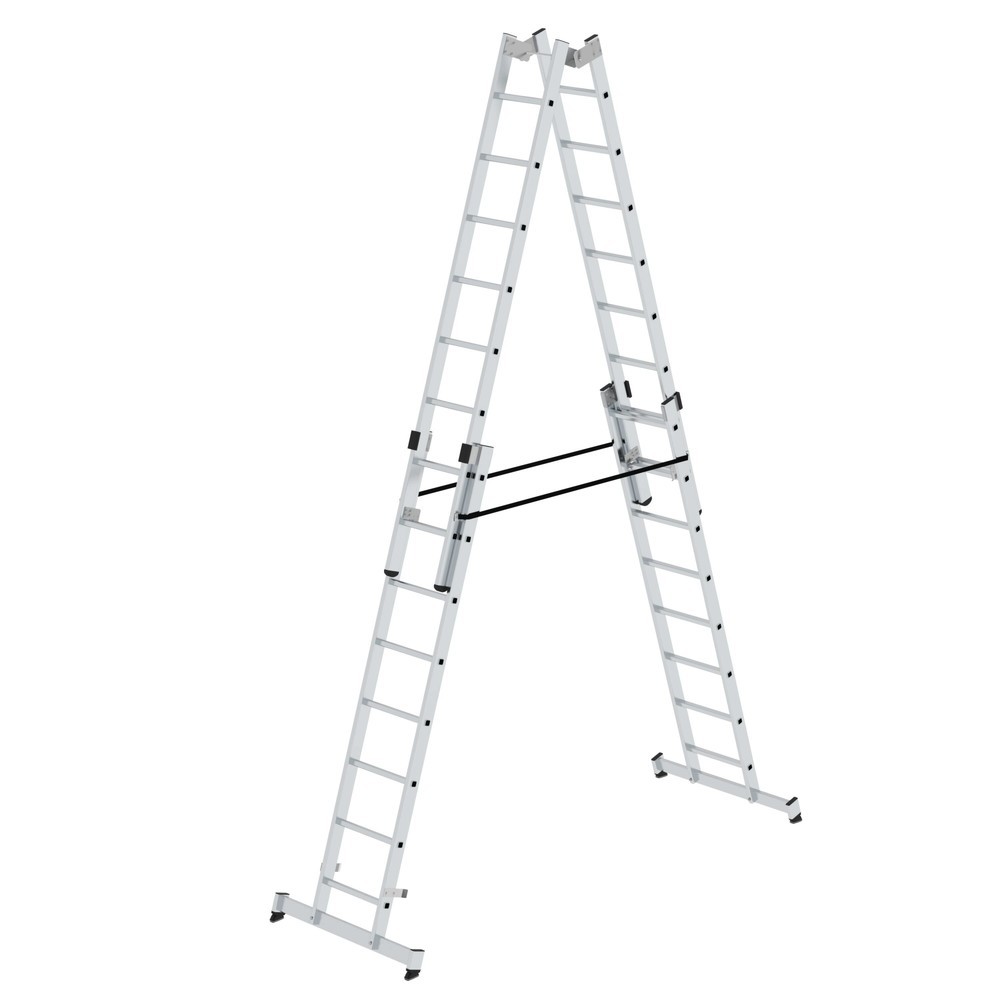 Produktabbildung: Munk Sprossen-Stehleiter 4-teilig mit nivello®-Traverse 4x8 Sprossen