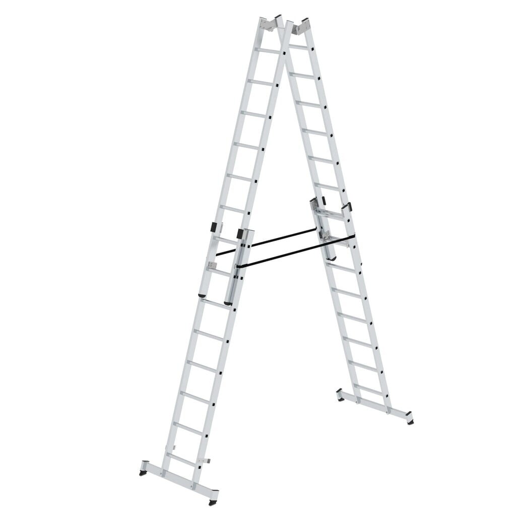 Munk Sprossen-Stehleiter 4-teilig mit nivello®-Traverse 4x8 Sprossen Produktabbildung: Munk Sprossen-Stehleiter 4-teilig mit nivello®-Traverse 4x8 Sprossen