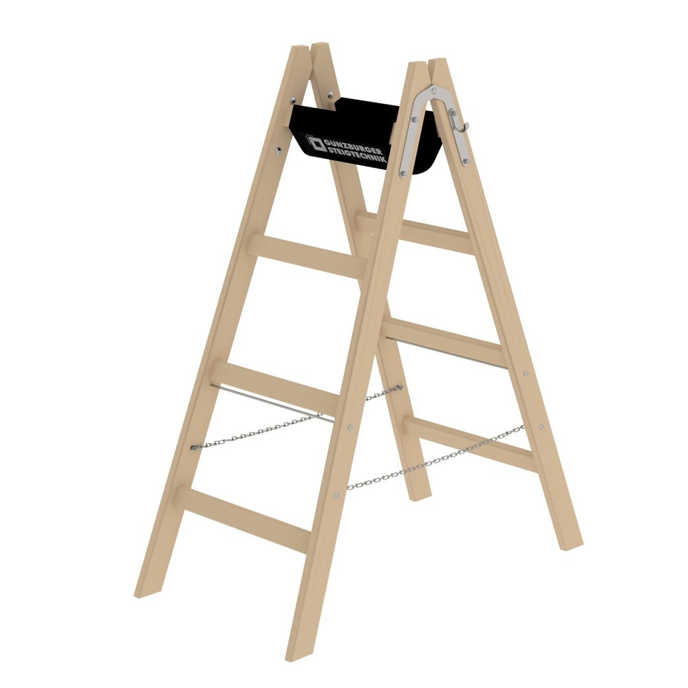Produktabbildung: Munk Sprossen-Stehleiter Holz 2x4 Sprossen