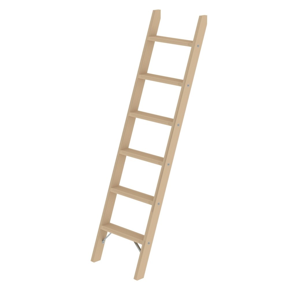 Produktabbildung: Munk Stufen-Anlegeleiter Holz ohne Traverse 6 Stufen