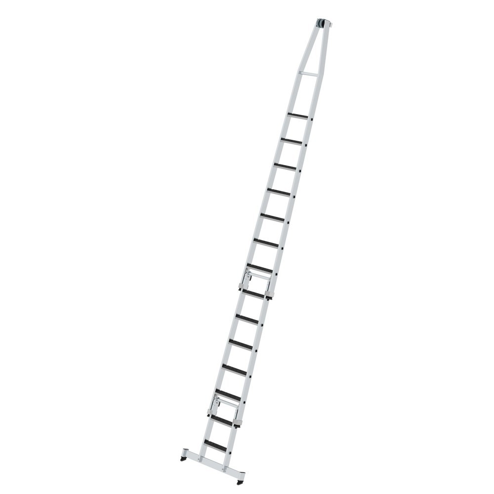 Produktabbildung Nr. 1: Munk Stufen-Glasreinigerleiter-Satz mit nivello®-Traverse und clip-step R13 Kombi mit 2 Unterteilen