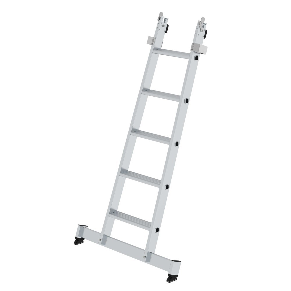 Produktabbildung Nr. 1: Munk Stufen-Glasreinigerleiter Unterteil mit nivello®-Traverse 5 Stufen