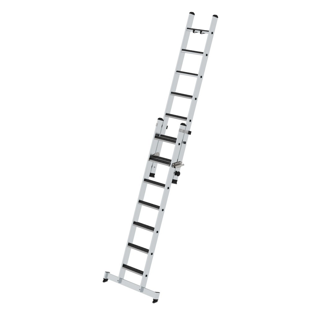 Produktabbildung Nr. 2: Munk Stufen-Schiebeleiter 2-teilig mit nivello-Traverse und clip-step R13 2x7