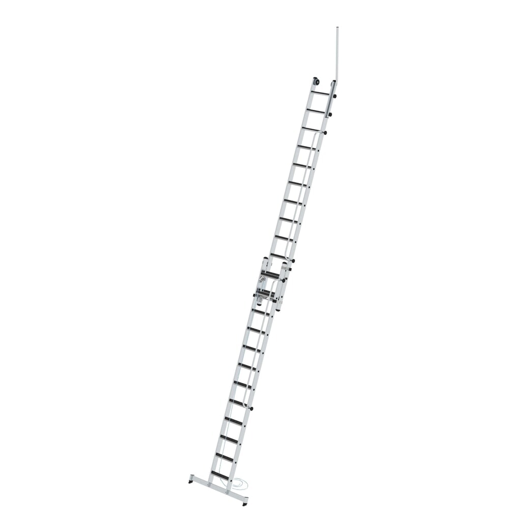 Produktabbildung: Munk Stufen-Seilzugleiter 2-teilig mit Handlauf und Ausstiegsholm 2x12 Stufen