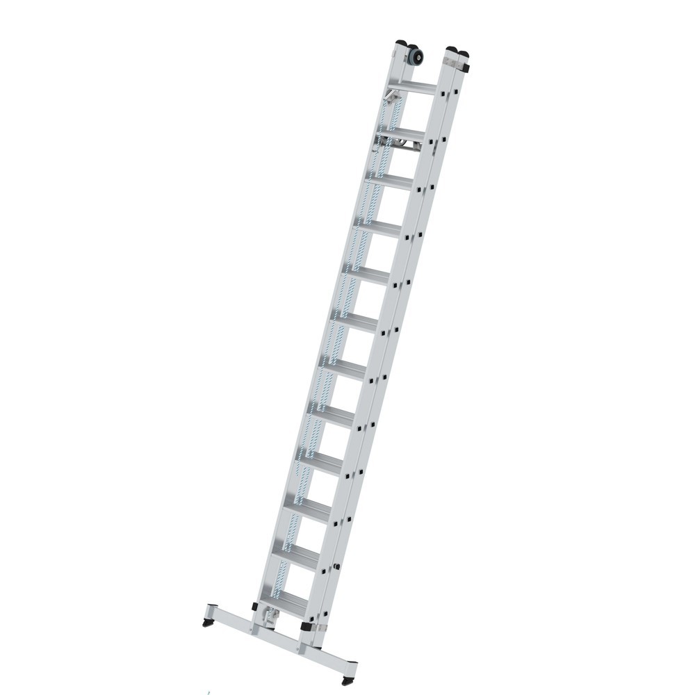 Produktabbildung Nr. 2: Munk Stufen-Seilzugleiter 2-teilig mit nivello® Traverse 2x12 Stufen