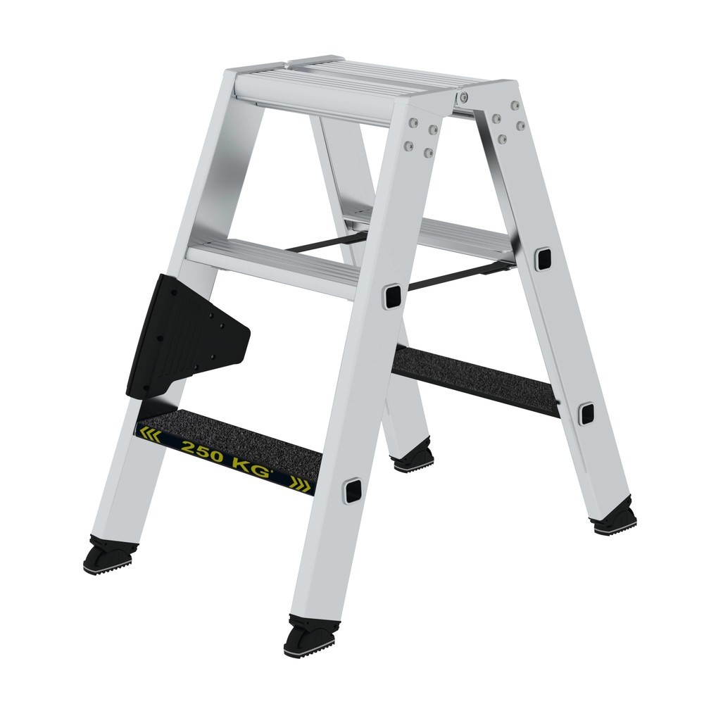 Produktabbildung: Munk Stufen-Stehleiter 250 kg beidseitig begehbar mit clip-step R13 2x3 Stufen