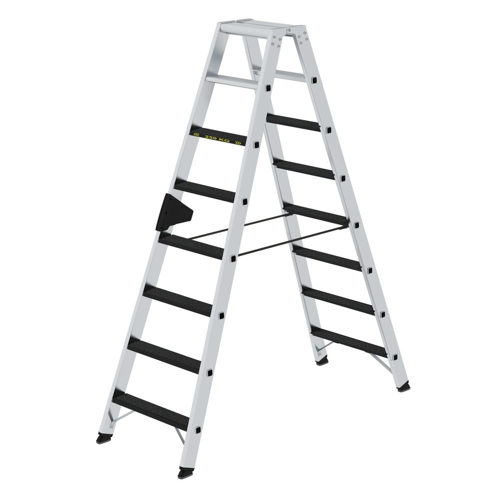 Produktabbildung: Munk Stufen-Stehleiter 250 kg beidseitig begehbar mit clip-step R13 2x8 Stufen
