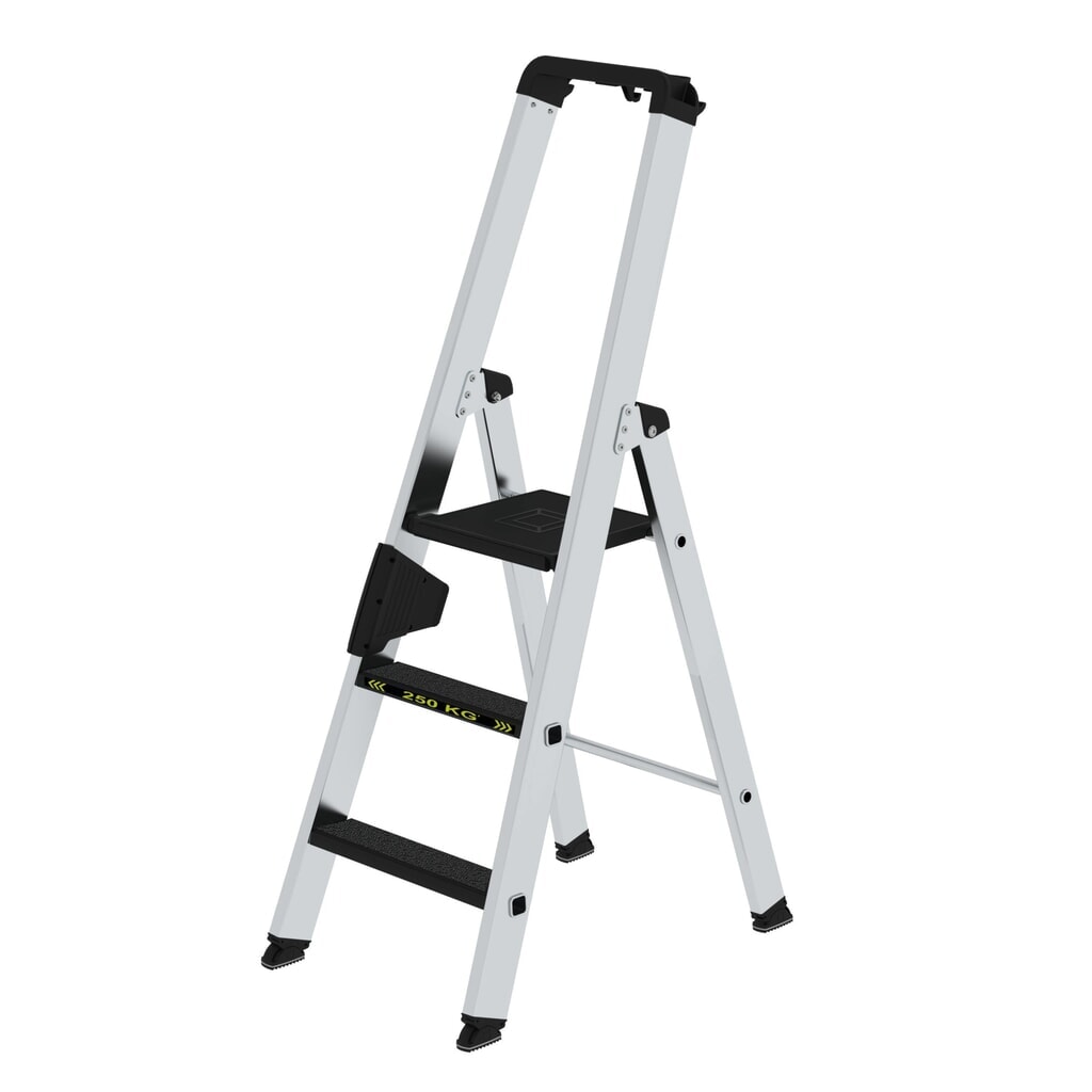 Munk Stufen-Stehleiter 250 kg einseitig begehbar mit clip-step R13 3 Stufen Produktabbildung: Munk Stufen-Stehleiter 250 kg einseitig begehbar mit clip-step R13 3 Stufen
