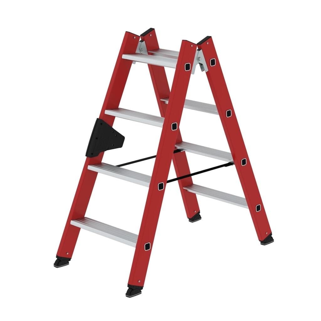 Produktabbildung: Munk Stufen-Stehleiter beidseitig begehbar GFK / Alu 2x4 Stufen
