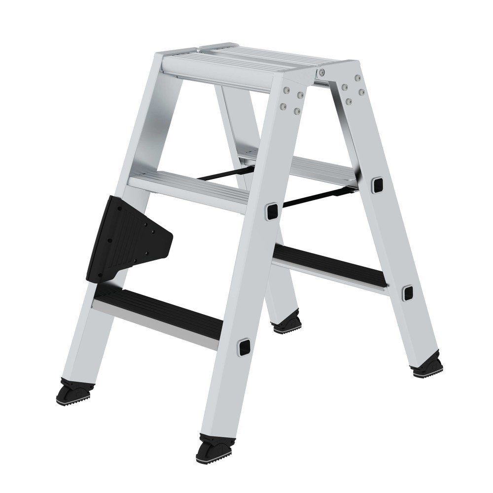 Produktabbildung: Munk Stufen-Stehleiter beidseitig begehbar mit clip-step 2x3 Stufen