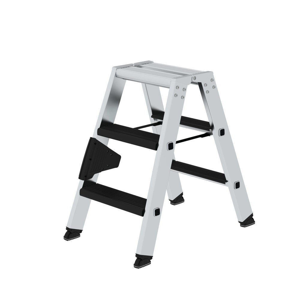 Produktabbildung: Munk Stufen-Stehleiter beidseitig begehbar mit clip-step relax 2x3 Stufen