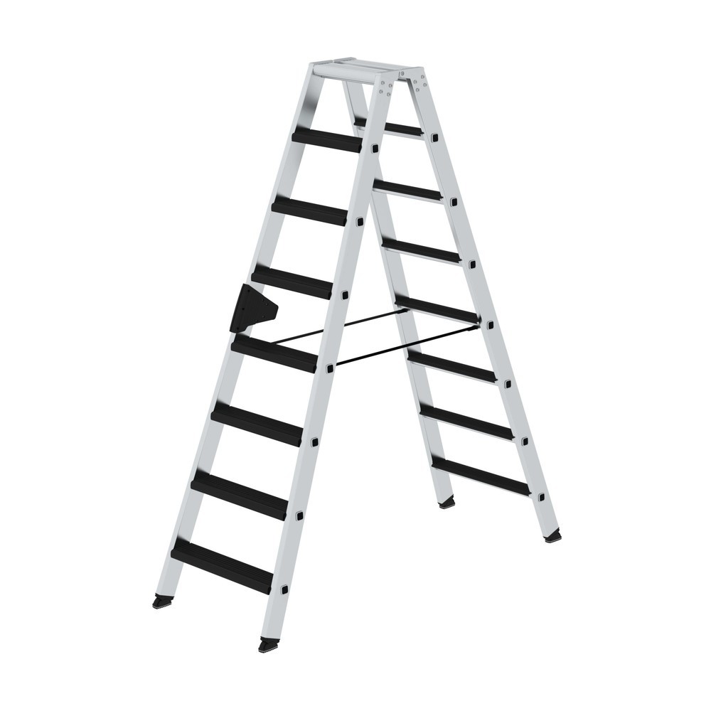 Produktabbildung: Munk Stufen-Stehleiter beidseitig begehbar mit clip-step relax 2x8 Stufen